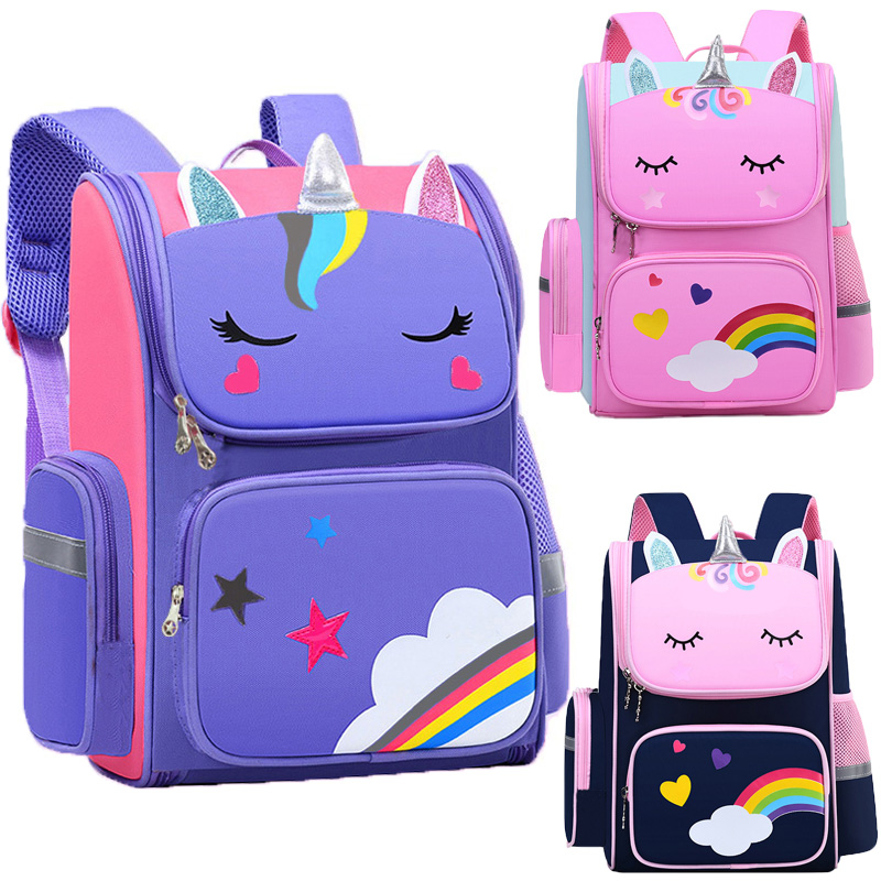 School Backpack Teen - กระเป๋าเป้เด็กสำหรับเด็กผู้หญิง ลายยูนิคอร์น กระเป๋านักเรียนลายตาสีรุ้ง กระเป๋าเป้สำหรับวัยรุ่นหญิง เหมาะสำหรับการเดินทาง กันน้ำ